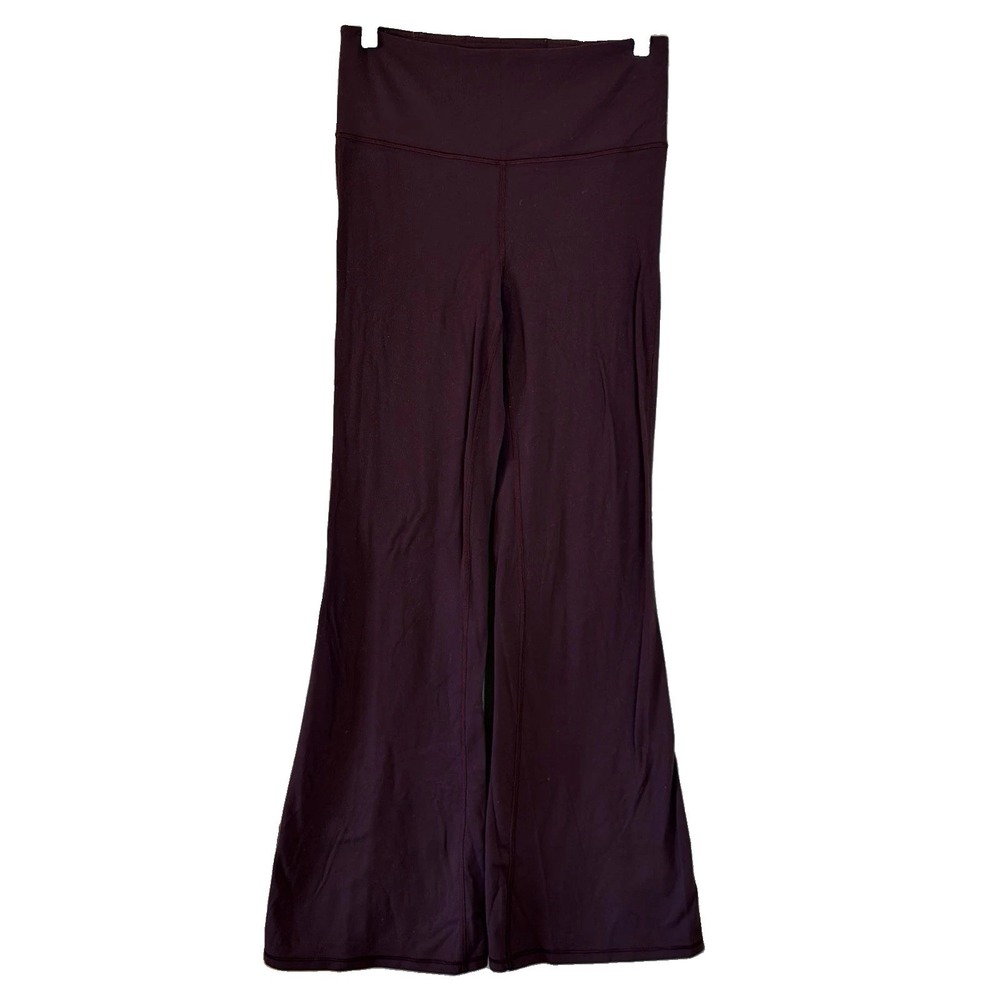 Athleta Elation Ultra High Rise Flare Burgundy Pants Size Medium